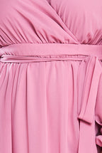 Wrap Back With Front Slit Chiffon Maxi