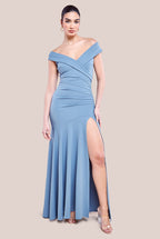 Scuba Crepe Off The Shoulder Bardot Dress