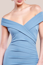 Scuba Crepe Off The Shoulder Bardot Dress