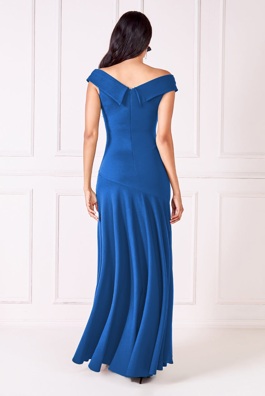 Scuba Crepe Off The Shoulder Bardot Dress