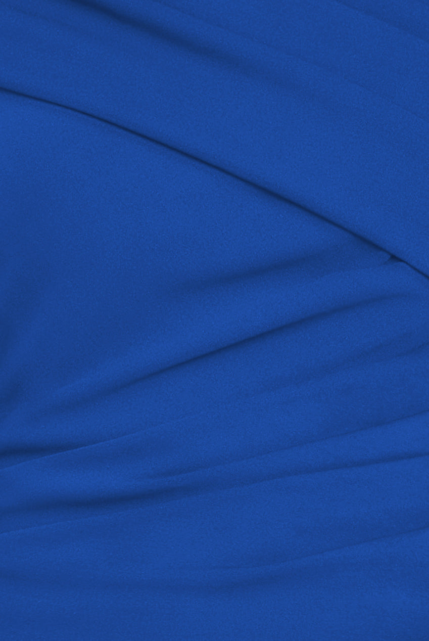 One Shoulder Scuba Crepe Evening Maxi Dress