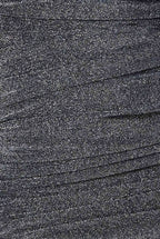 Lurex One Shoulder Ruched Midi Dress