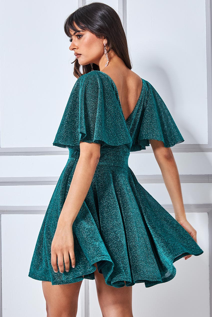 Sparkle Lurex Mini Skater Dress