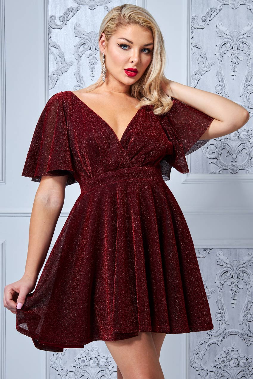 Sparkle Lurex Mini Skater Dress