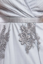 Pleated Satin Bodice High And Low Dress