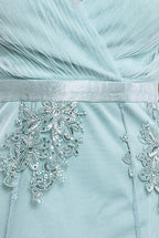 Pleated Satin Bodice High And Low Dress