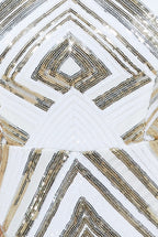 Geometric Patterned Sequin Maxi Dress