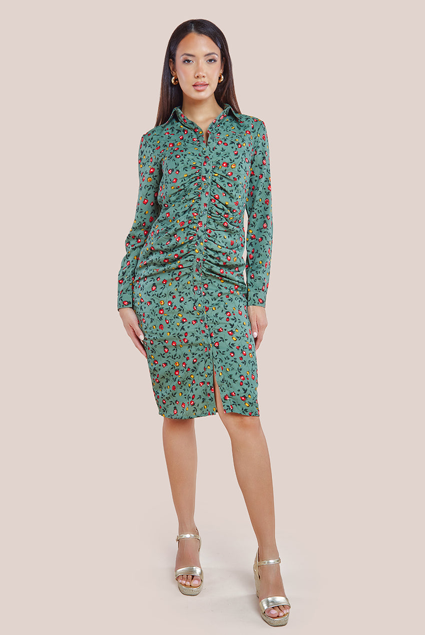 Floral Print Shirt Dress