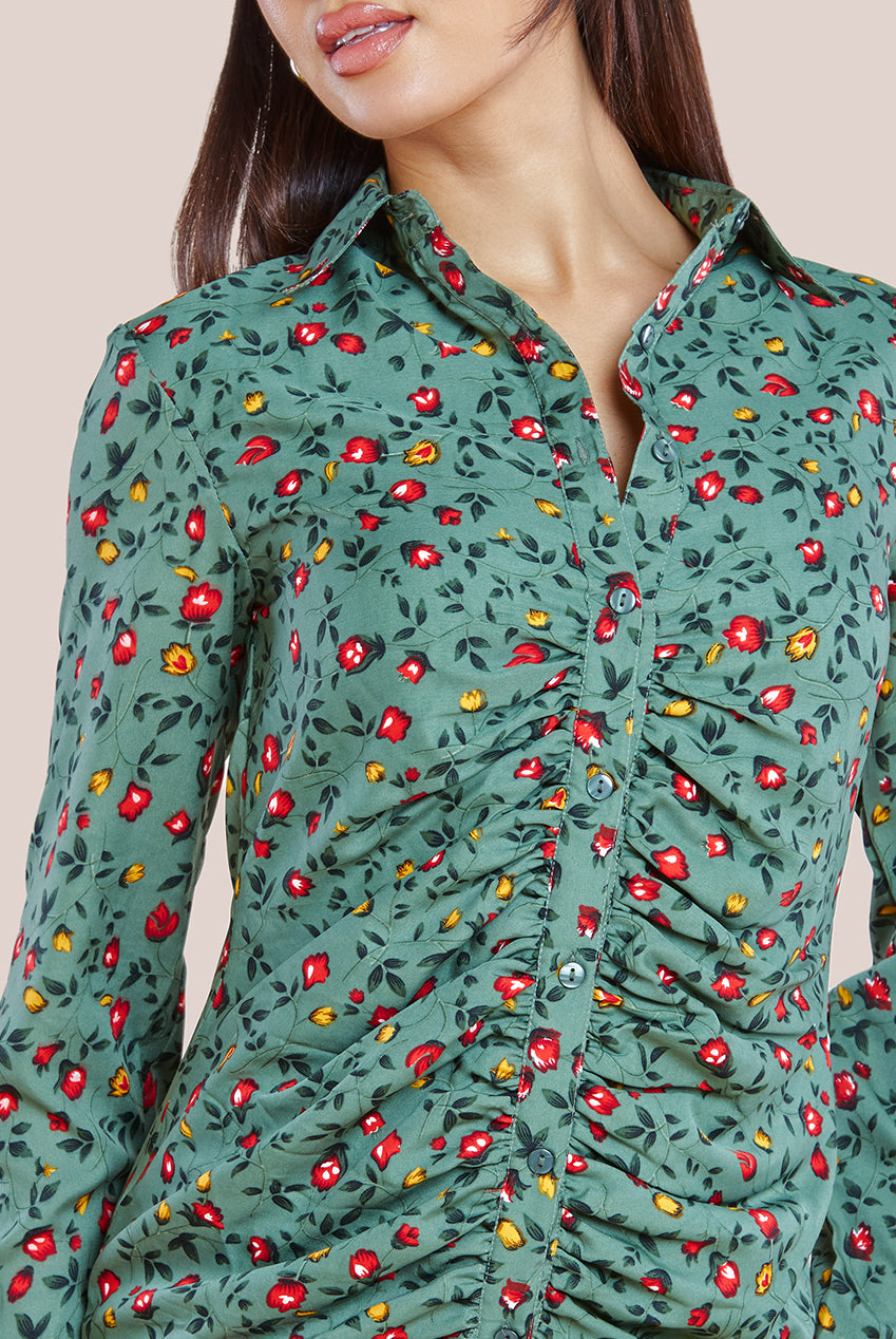 Floral Print Shirt Dress