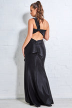 Ruched One Shoulder Maxi With Ring Detail