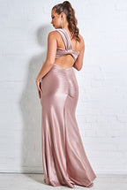 Ruched One Shoulder Maxi With Ring Detail