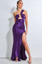 Ruched One Shoulder Maxi With Ring Detail