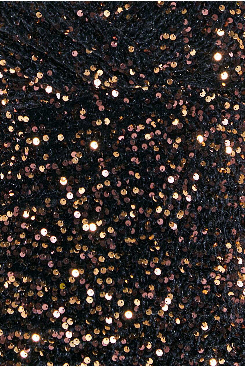 Jewel Tone Sequin Velvet Bardot Midi Dress