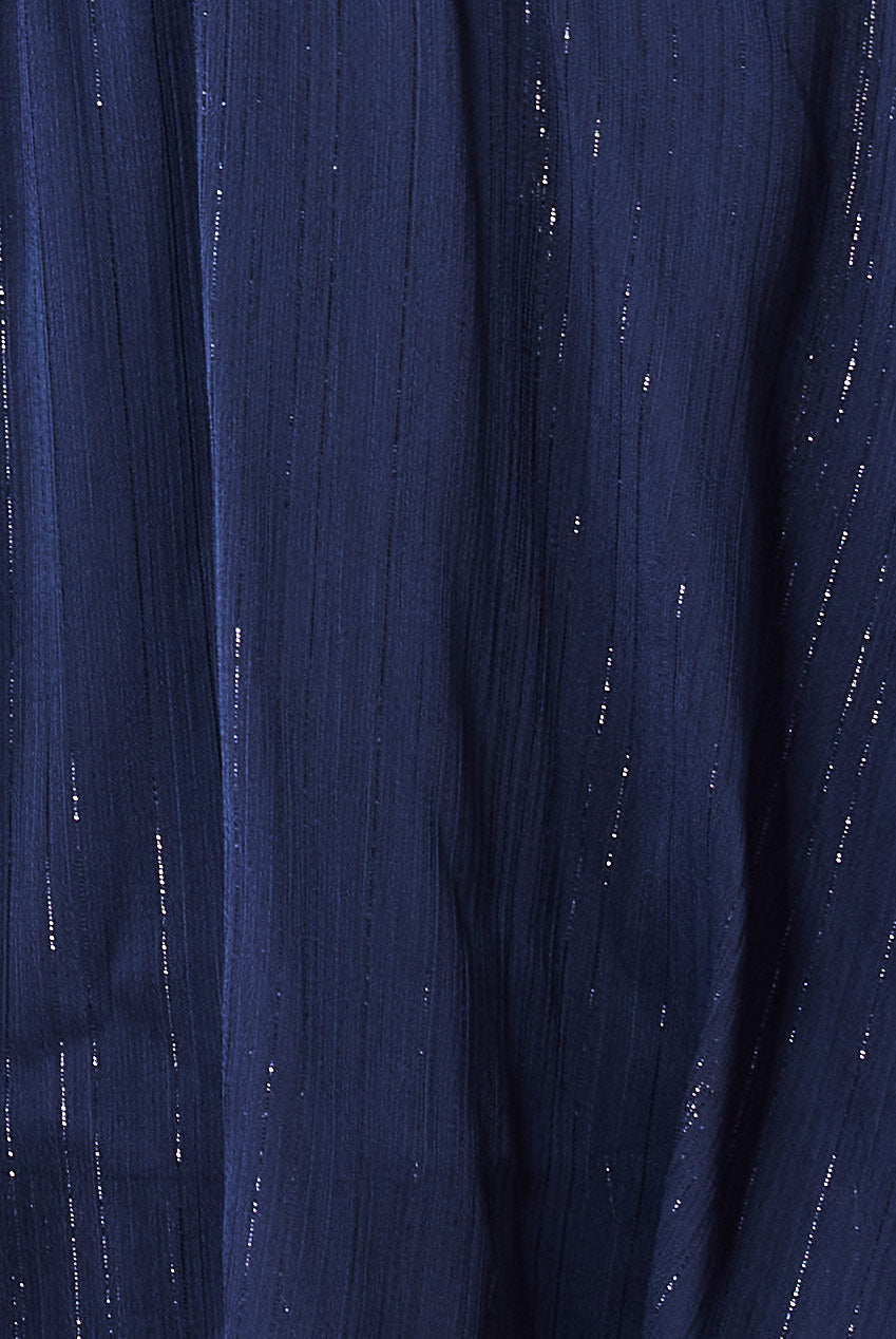 Plain Lurex Chiffon Tiered Midi Dress