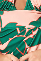 Printed Crossover Midi Dress