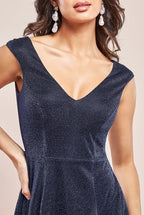 Off The Shoulder Lurex High Low Dress