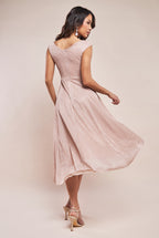 Off The Shoulder Lurex High Low Dress