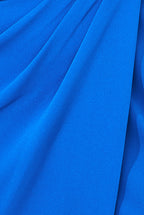 Scuba Crepe Off Shoulder Wrap Bodice Midi Dress