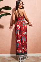 Printed Tie Back Maxi Dress