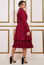 Tiered Shirt Dress With Belt