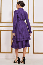 Tiered Shirt Dress With Belt