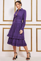 Tiered Shirt Dress With Belt