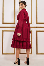 Tiered Shirt Dress With Belt
