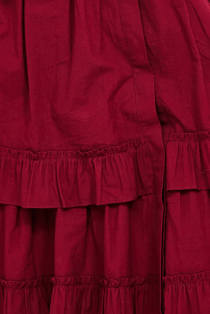 Tiered Shirt Dress With Belt