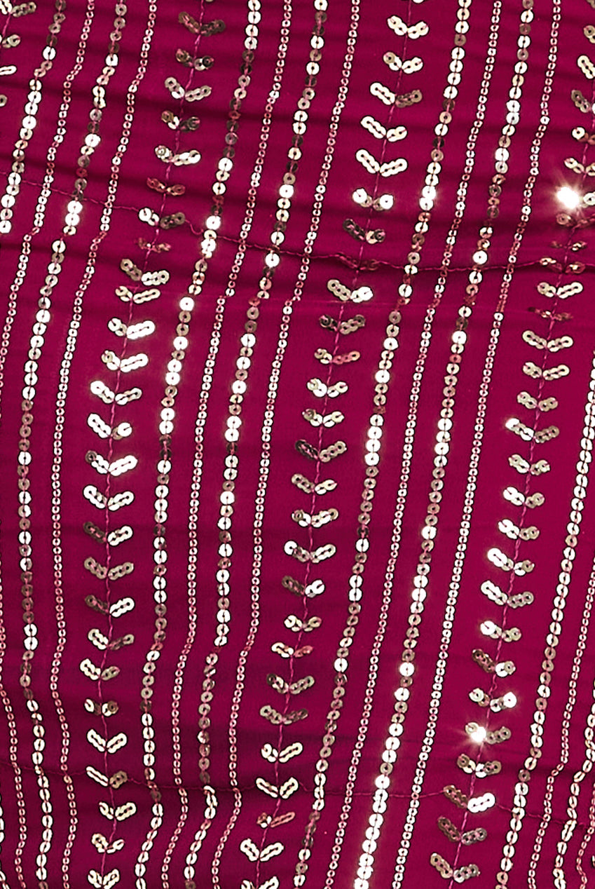 Patterned Sequin Cut Out Midi Dress