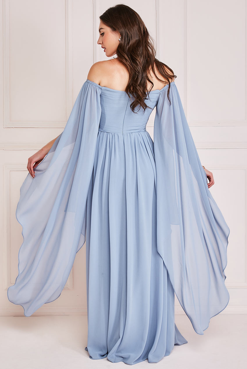 Chiffon Off The Shoulder Maxi With Wings