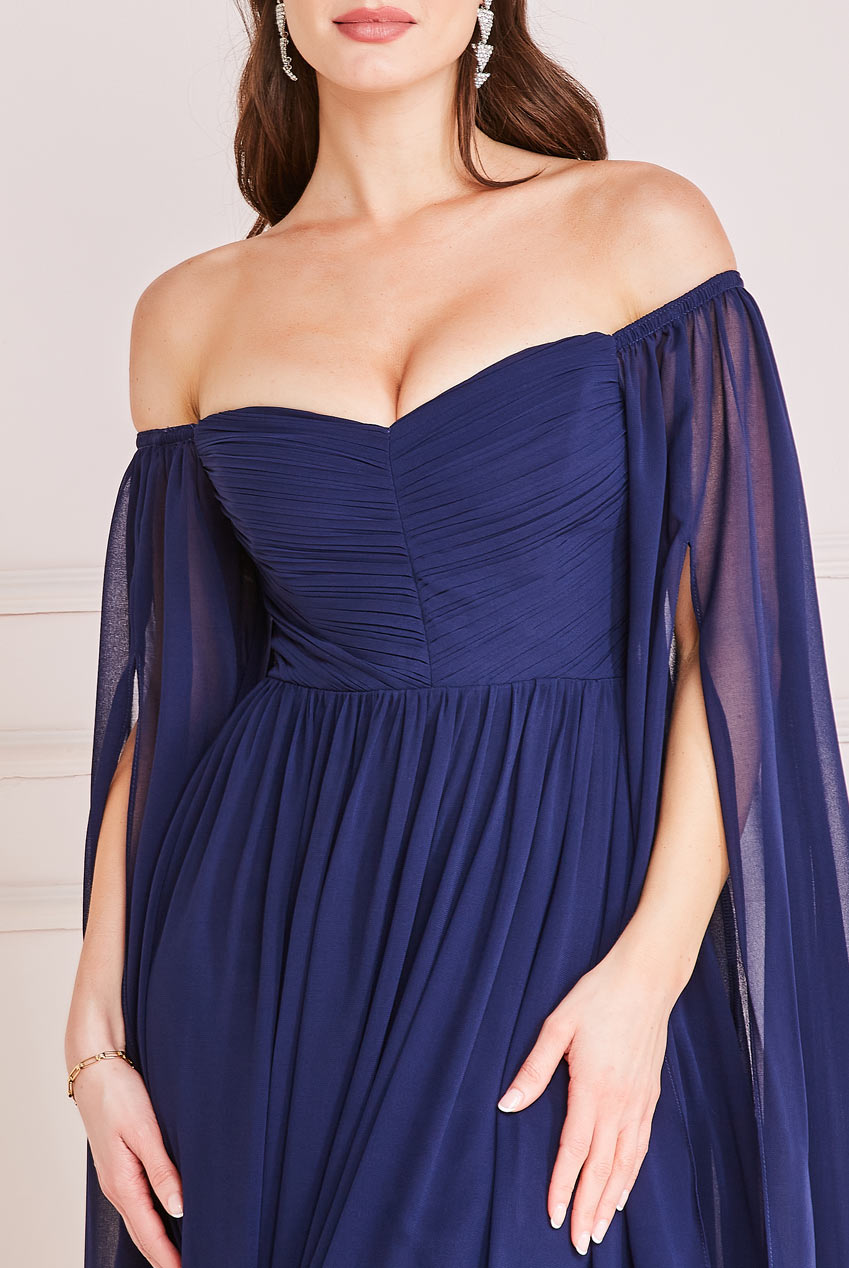 Chiffon Off The Shoulder Maxi With Wings