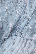 Embroidered Mesh Tiered Midi Dress