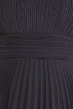 Embellished Crochet Laced Yoke Pleated Midi Dress