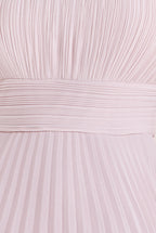 Embellished Crochet Laced Yoke Pleated Midi Dress