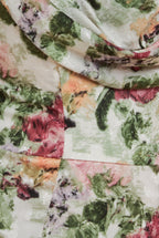 Cowl Neck Floral Print Jacquard Chiffon Maxi Dress