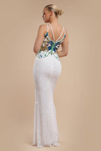 Sequin Butterfly Front Split Maxi Dress