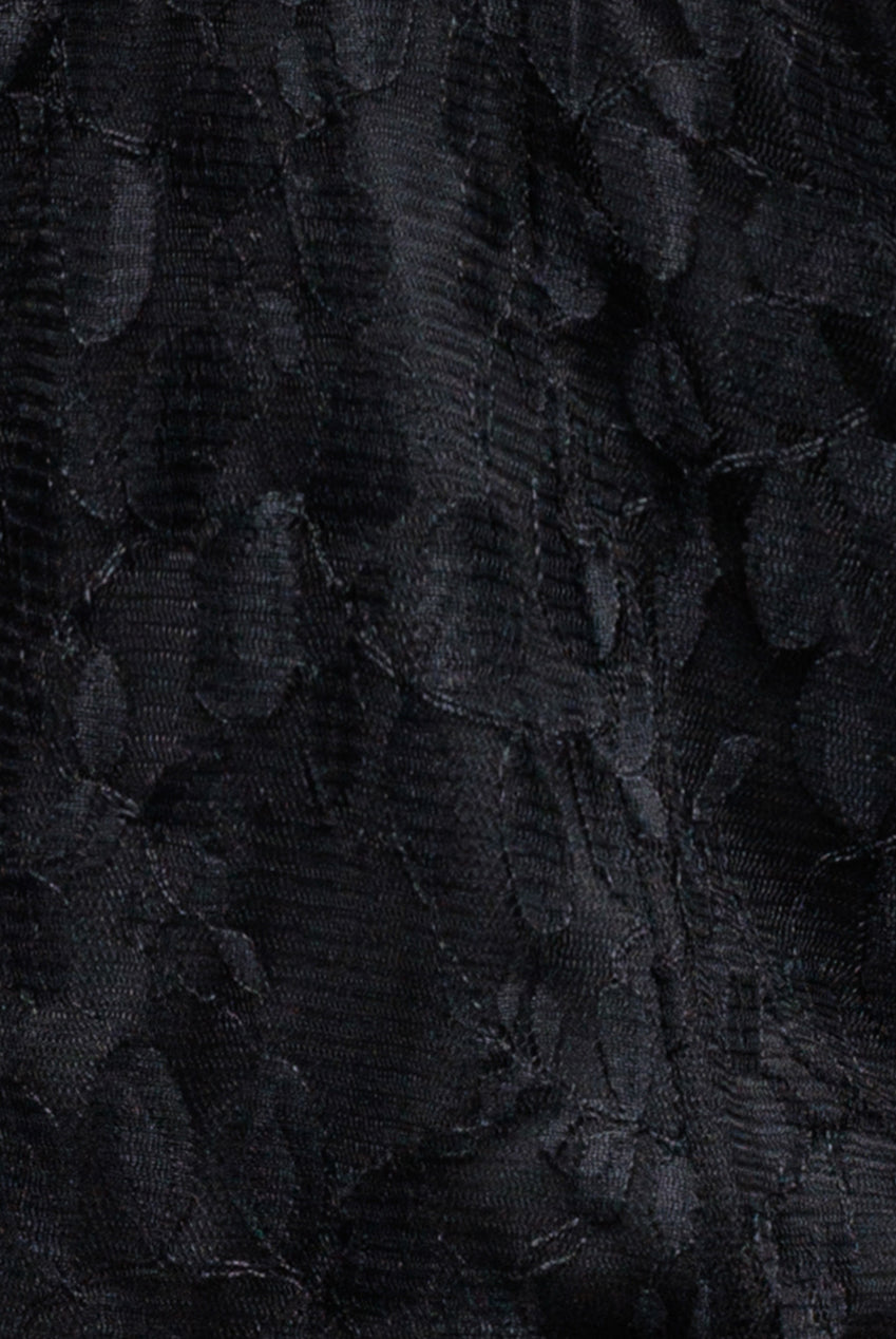 Lace Long Sleeve Shirred Waist Maxi Dress