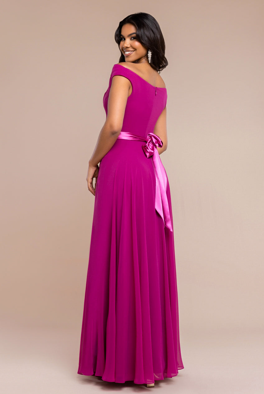 Cowl Neck Chiffon Maxi Dress